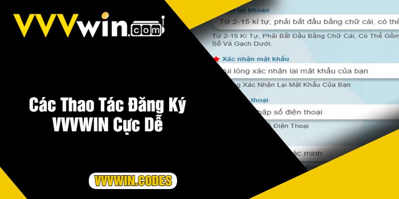 Các Thao Tác Đăng Ký VVVWIN Cực Dễ